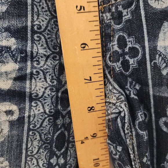 Hot Kiss Nina Flare Jeans Boho Hippie Mantra Disco Elephant Print Stretch Sz 7 - Picture 16 of 16